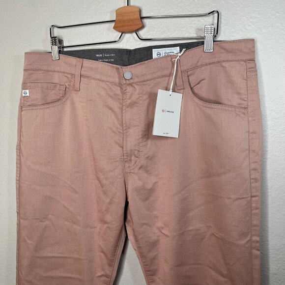 AG Adriano Goldschmied Tellis Modern Slim Airluxe Pink Twill Pants 38x34 - Picture 6 of 9